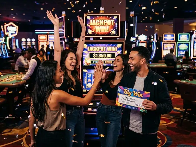 phdream online casino fun times and big casino wins are here for you lively casino scene with lights players and winning celebrations
