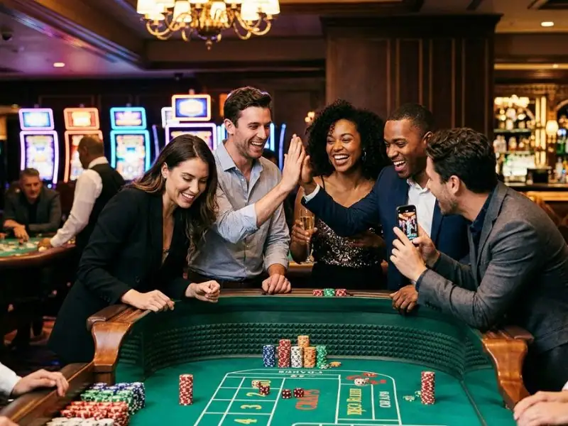 solaire online casino enjoy your casino night and collect happy memories casino floor with lights roulette slots and players