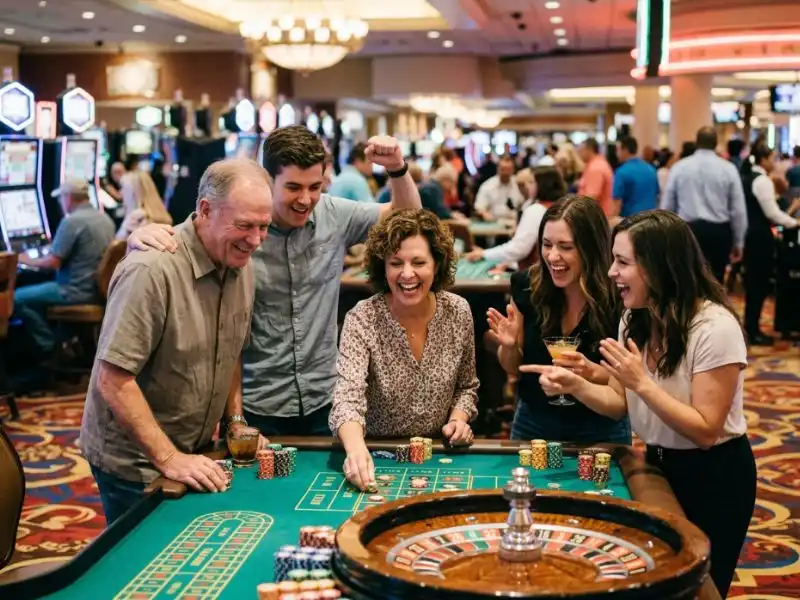 Apaldo Casino player smiling confidently during a successful table game session