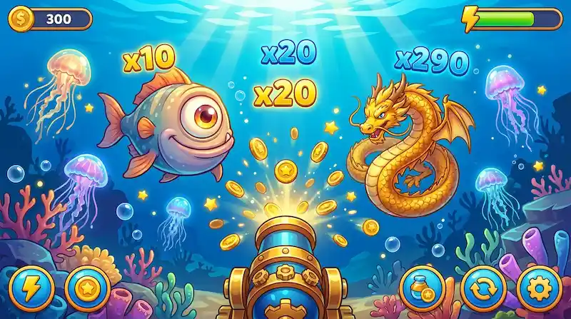 Online fishing game table with multipliers and sea creatures — fish game online real money Philippines