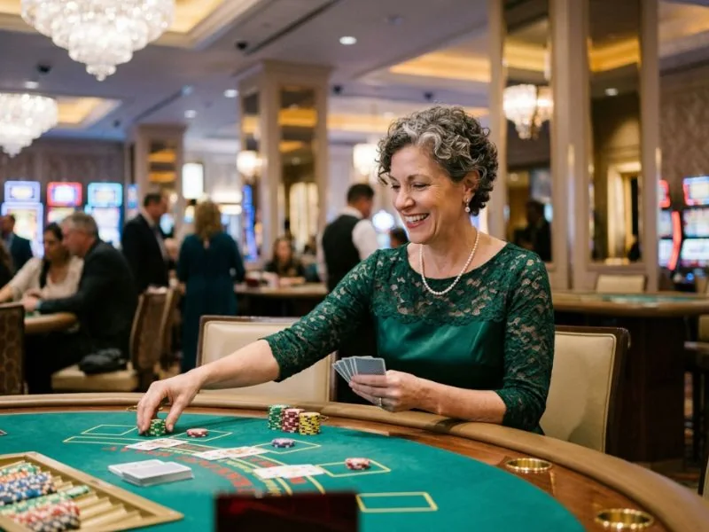 phcash.com casino stylish lady experiencing glamour and excitement in an exclusive casino