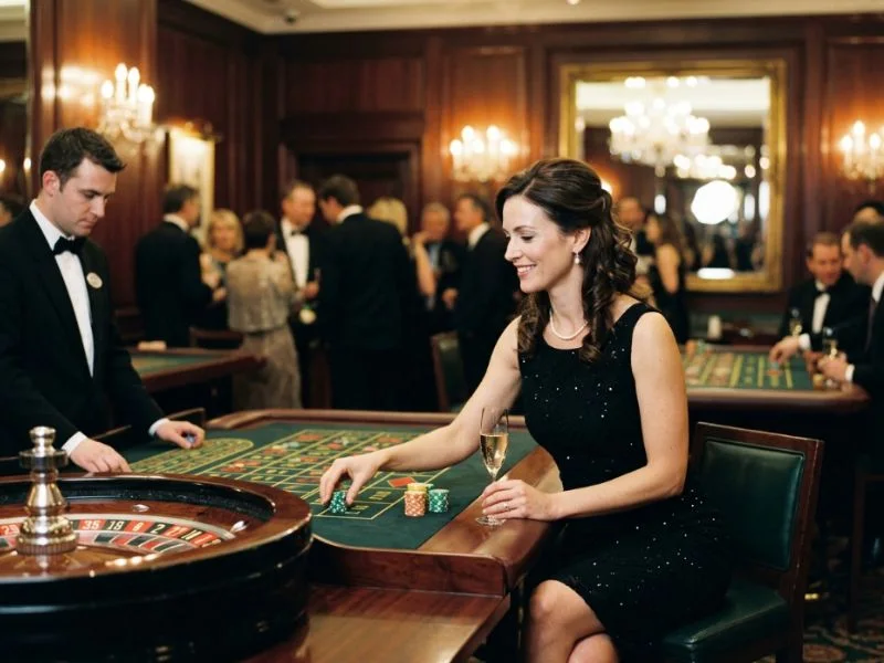 Confident woman relaxing during a premium gaming experience at Q25 Online Casino.