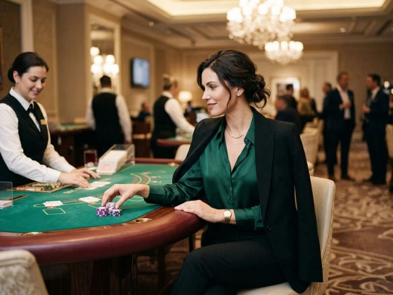 apex hub player enjoying a luxurious casino evening with confidence and elegance.