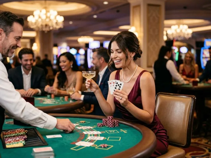 casino plus gcash player enjoying an exciting evening of casino entertainment.