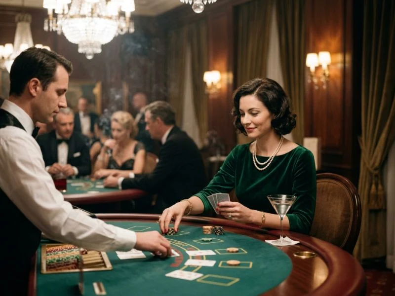 gcash online casino player admiring the vibrant atmosphere of a modern casino.