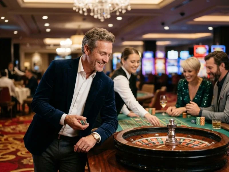 legit casino gcash free welcome bonus player enjoying an entertaining evening at the casino.