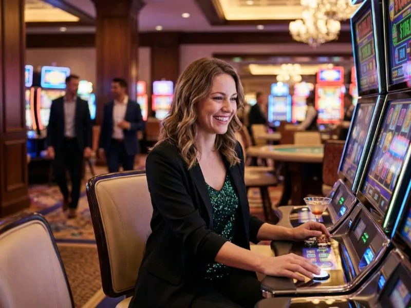 Woman making smart decisions during slot gameplay on Lodi 777 Online Casino Philippines