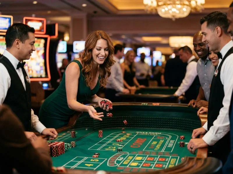 Stylish woman exploring popular casino games at a PAGCOR accredited online casino