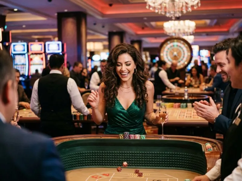 Woman enjoying a sophisticated night at the best online casino