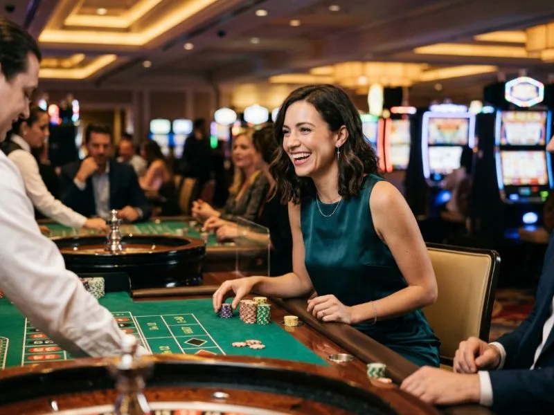 Woman enjoying a glamorous atmosphere at Jiliko online casino