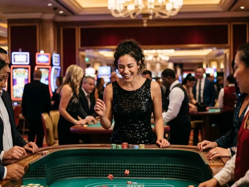 Woman betting on her favorite casino game at PH Macau online casino.